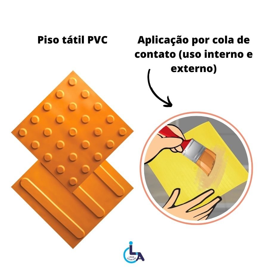 10 PISOS TÁTIL DIRECIONAL PRETO PVC 25x25 + 1 COLA 750G - 6