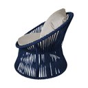 Ver imagem 2 de Poltrona Decorativa Estofada Sol com Almofada em Corda Náutica e Base em Alumínio Cinza/azul Marinho