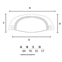 Ver imagem 6 de Puxador Concha Vivaro 222 - Rose Escovado - 64MM