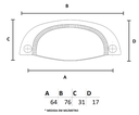 Ver imagem 6 de Puxador Concha Vivaro 222 - Rose Escovado - 64MM