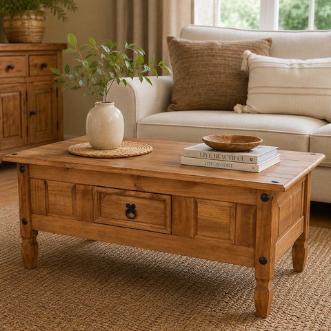 Mesa de Centro Madeira Maciça 95x50x44,5cm