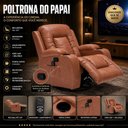 Ver imagem 6 de Poltrona do Papai Sala de Estar Austin Aquecimento Massagem Giratória Reclinável Manual PU Caramelo