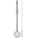 Ver imagem 1 de Bomba para Chimarrão Inox 23cm Mil Furos Rosca Anel Médio Sextavo Mate Escovinha