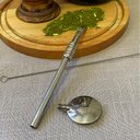 Ver imagem 2 de Bomba para Chimarrão Inox 23cm Mil Furos Rosca Anel Médio Sextavo Mate Escovinha