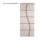 Ver imagem 3 de Porta de Correr Branco Prime Frisada Kit Alumínio Fs Duplo - 210x80