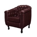 Ver imagem 1 de Poltrona Chesterfield Couro Legitimo Bordo