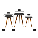 Ver imagem 7 de Kit Trio Jogo de Mesinhas Lateral Redondas Sala Pé Palito Retro
