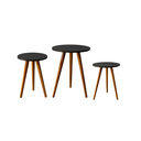 Ver imagem 6 de Kit Trio Jogo de Mesinhas Lateral Redondas Sala Pé Palito Retro