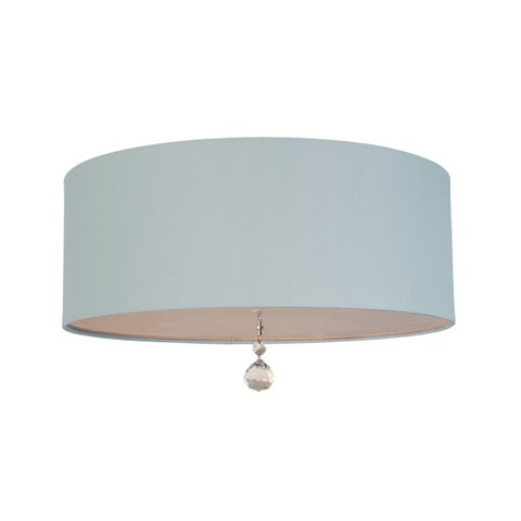 Luminária Plafon Com Cristal Cúpula Azul 40x15 2E27
