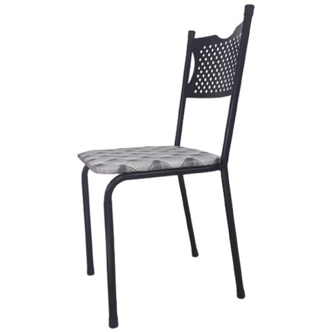 Cadeira para Cozinha Mc Tubular Almofadada Estrutura Preta com Assento Captone Medcombo