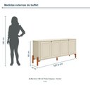 Ver imagem 3 de Buffet Arco 188 cm Porta Clássica Incolar Luna