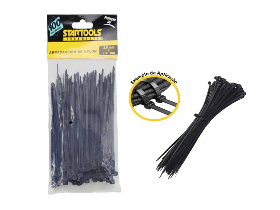 Abraçadeira de Nylon Enforca Gato 3,6 X 370 Mm com 100 Pcs Ar0148 - 2