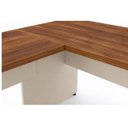 Ver imagem 6 de Mesa Escritório em L c/ Gavetão na Auxiliar 1,50x1,50m  (Tampo 40mm) Nogal Sevilha / Champanhe