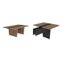Ver imagem 2 de Mesa Reunião Escritório 10 Lugares com Caixa de Tomada, Tampo Engrossurado 50mm Marrom/Nogal/Preto Artany
