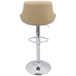Kit 2 Banquetas Milano Carmel Estofada Giratória C/ Regulagem - Bege - 5