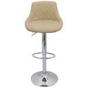 Ver imagem 3 de Kit 2 Banquetas Milano Carmel Estofada Giratória C/ Regulagem - Bege