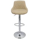 Ver imagem 3 de Kit 2 Banquetas Milano Carmel Estofada Giratória C/ Regulagem - Bege