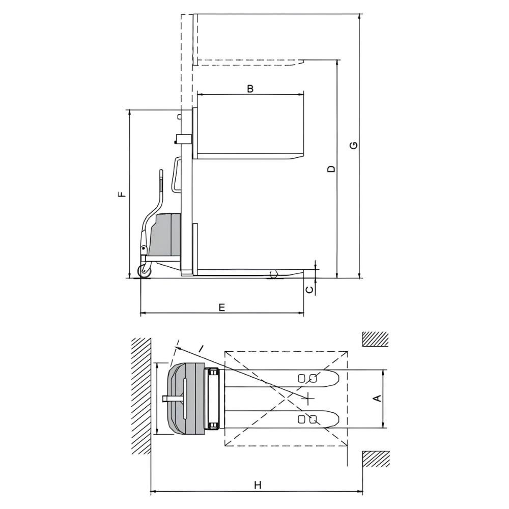 Empilhadeira Elétrica 1,2t Altura 3,0m Bateria 24v/105a Ehm1230e Bovenau - 4