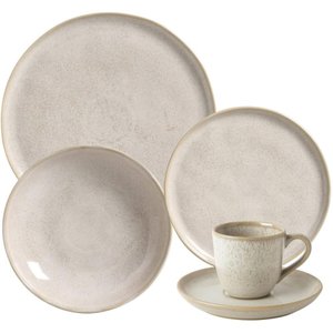 Aparelho de Jantar 20 Peças Porto Brasil Cerâmica Off White Mesa Posta Bio Latte