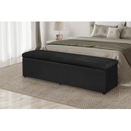Calçadeira Baú 120 cm Suede Preto - 2