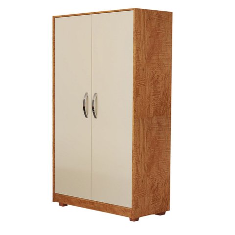 Guarda-roupa Compacto 2 Portas Pequeno Quarto Solteiro:nature