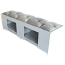Recamier Pet Casinha Estofado Cama Box Mdf Branco Casal Capitonê Suede Liso Bege 137 X 40 X 37 - 2