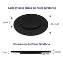 Ver imagem 6 de Centro de Mesa Prato Giratório Tábua 80cm Preto