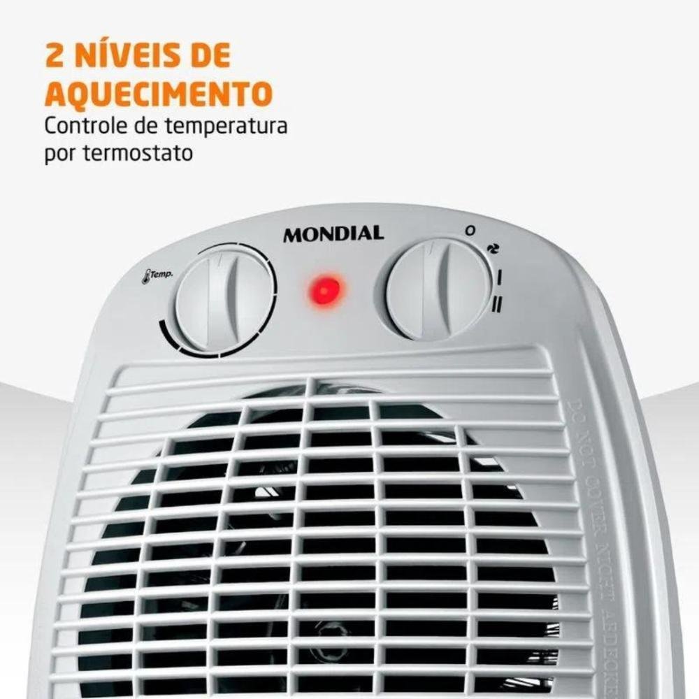 Aquecedor de Ar Mondial 1500w Termoventilação Cinza A-08 - 3