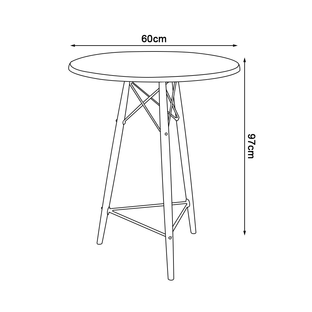 Conjunto Mesa Bistrô Eames Eiffel Vidro com 3 Banquetas Brancas de Madeira - 6