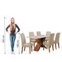 Ver imagem 6 de Conjunto de Mesa Sala de Jantar Tampo com Vidro 1,60m 6 Cadeiras Grécia Dobuê