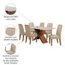 Ver imagem 5 de Conjunto de Mesa Sala de Jantar Tampo com Vidro 1,60m 6 Cadeiras Grécia Dobuê