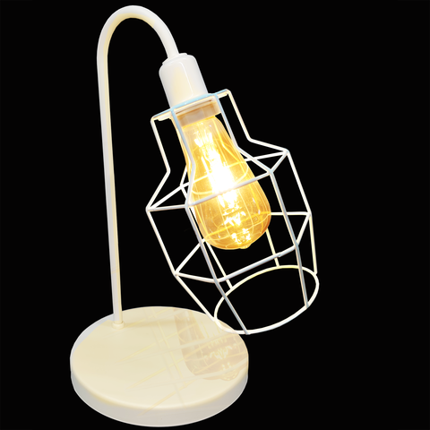 Abajur de Quarto Luminária Industrial Aramado Granada Branca