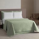 Ver imagem 1 de Kit 4 Pçs Cobre Leito Avulso Casal Padrão Profissional Acordes Hotelaria Micropercal 160 Fios: Verde