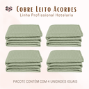 Ver imagem 4 de Kit 4 Pçs Cobre Leito Avulso Casal Padrão Profissional Acordes Hotelaria Micropercal 160 Fios: Verde