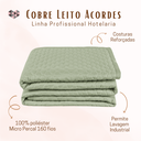 Ver imagem 3 de Kit 4 Pçs Cobre Leito Avulso Casal Padrão Profissional Acordes Hotelaria Micropercal 160 Fios: Verde