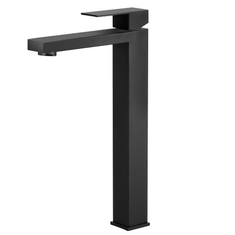 Torneira Bancada Banheiro Quadrada Inox Black Fosco Alta