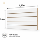 Ver imagem 2 de Painel Canaletado MDF Branco 120X60 Organizador Loja Parede - Branco