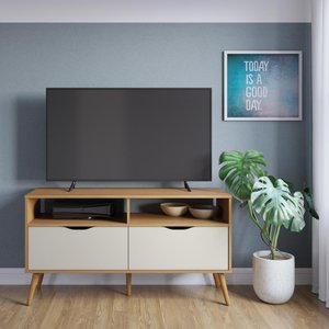 Rack Suspenso para Tv Ate 50 Polegadas Lisboa M-103 Freijo Off White Colibri Moveis