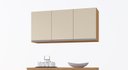 Ver imagem 2 de Armário Aéreo 3 Portas Premium 120cm Freijó/Off White - Nathan