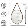 Espelho Adnet Decorativo Redondo Banheiro Antigo 40cm + Pino Suporte - 2