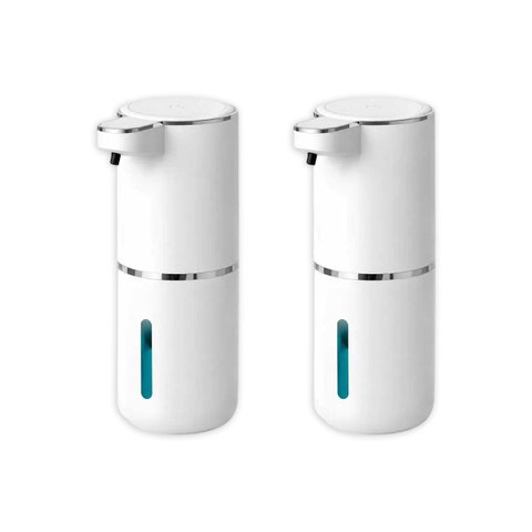 Dispenser de Espuma USB Automatico Kit 2 Uni Sabao Alcool Gel Locao Recarregavel Sensor de Proximida
