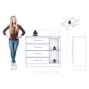 Ver imagem 3 de Cômoda Sapateira Genova Plus 1 Porta 4 Gavetas Jacarandá Fosco - Zanzini