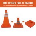 Ver imagem 3 de Cone Dobravel Retratil Faixa Refletiva Portatil Flexivel Obra Trafego Seguranca Estacionamento Estra