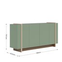 Ver imagem 4 de Buffet 04 Portas Detalhe Metálico Copacabana Hortelã/amêndoa/ouro - Colibri