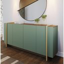 Ver imagem 1 de Buffet 04 Portas Detalhe Metálico Copacabana Hortelã/amêndoa/ouro - Colibri