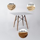 Ver imagem 5 de Mesa de Jantar com 4 Cadeiras Pretas Eames Tampo Quadrado Branco 90cm - Up Home