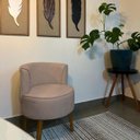 Ver imagem 2 de Jogo 5 Cadeiras Decorativa para Sala de Estar Aconchegante Tecido Veludo Moderna Aconchegante