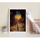 Ver imagem 1 de Quadro Decorativo Arquétipo Fênix- Chave 45x34cm - com Vidro:madeira Branca