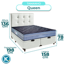 Ver imagem 3 de Cama + Bau Blindado e Colchão Molas Ensacadas Queen - Petrus Paropas + Cabeceira