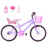 Bicicleta Infantil Feminina Aro 20 Alumínio Colorido + Kit Passeio e Cadeirinha Flexbikes Pink - 1